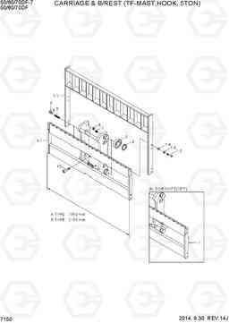 7150 CARR & BACKREST(TF-MAST,HOOK,5TON) 50/60/70DF-7, Hyundai