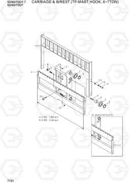 7151 CARR & BACKREST(TF-MAST,HOOK,6~7TON) 50/60/70DF-7, Hyundai