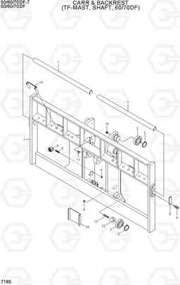 7165 CARR & BACKREST(TF-MAST, SHAFT, 60/70DF) 50/60/70DF-7, Hyundai