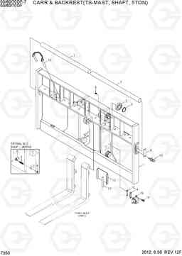 7350 CARR & BACKREST(TS-MAST, SHAFT, 5TON) 50/60/70DF-7, Hyundai