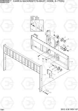 7361 CARR & BACKREST(TS-MAST,HOOK, 6~7TON) 50/60/70DF-7, Hyundai