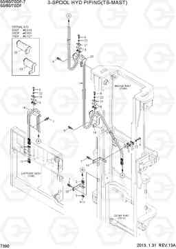 7390 3-SPOOL HYD PIPING(TS-MAST) 50/60/70DF-7, Hyundai