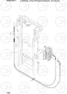 7395 3-SPOOL HYD PIPING(TS-MAST,ATTACH) 50/60/70DF-7, Hyundai