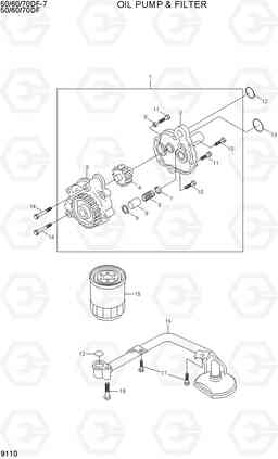 9110 OIL PUMP & FILTER 50/60/70DF-7, Hyundai
