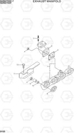 9150 EXHAUST MANIFOLD 50/60/70DF-7, Hyundai