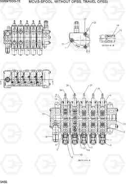 3A55 MCV(5-SPOOL, WITHOUT OPSS, TRAVEL OPSS) 50/60/70DS-7E, Hyundai