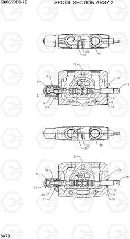 3A70 SPOOL SECTION ASSY 2 50/60/70DS-7E, Hyundai