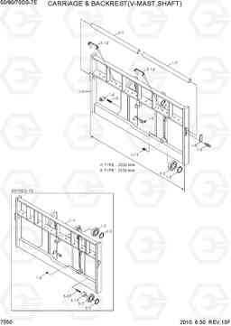 7050 CARRIAGE & BACKREST(V-MAST,SHAFT) 50/60/70DS-7E, Hyundai