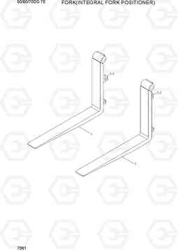 7061 FORK(INTEGRAL FORK POSITIONER) 50/60/70DS-7E, Hyundai
