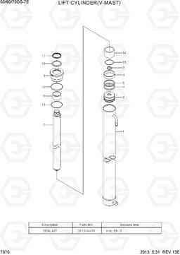 7070 LIFT CYLINDER(V-MAST) 50/60/70DS-7E, Hyundai