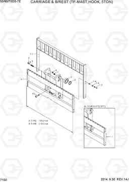 7150 CARR & BACKREST(TF-MAST,HOOK,5TON) 50/60/70DS-7E, Hyundai