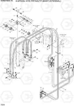 7210 4-SPOOL HYD PIPING(TF-MAST,INTERNAL) 50/60/70DS-7E, Hyundai