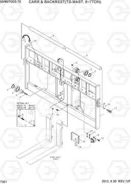 7351 CARR & BACKREST(TS-MAST, SHAFT, 6~7TON) 50/60/70DS-7E, Hyundai