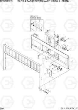 7361 CARR & BACKREST(TS-MAST,HOOK, 6~7TON) 50/60/70DS-7E, Hyundai