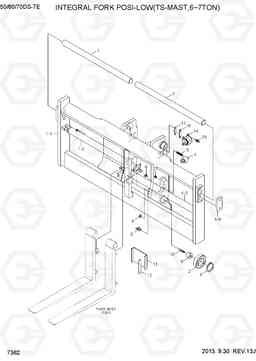 7362 INTEGRAL FORK POSI-LOW(TS-MAST,6~7TON) 50/60/70DS-7E, Hyundai