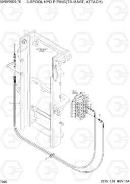 7395 3-SPOOL HYD PIPING(TS-MAST,ATTACH) 50/60/70DS-7E, Hyundai