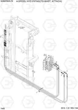 7405 4-SPOOL HYD PIPING(TS-MAST,ATTACH) 50/60/70DS-7E, Hyundai