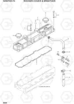 9030 ROCKER COVER & BREATHER 50/60/70DS-7E, Hyundai