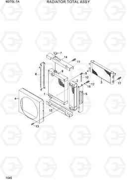 1045 RADIATOR TOTAL ASSY 60/70L-7A, Hyundai