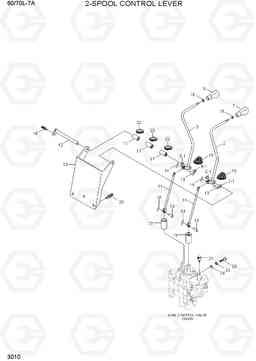 3010 2-SPOOL CONTROL LEVER 60/70L-7A, Hyundai