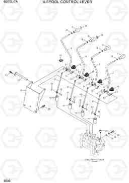 3030 4-SPOOL CONTROL LEVER 60/70L-7A, Hyundai