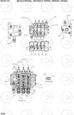 3A35 MCV(3-SPOOL, WITHOUT OPSS, TRAVEL OPSS) 60/70L-7A, Hyundai