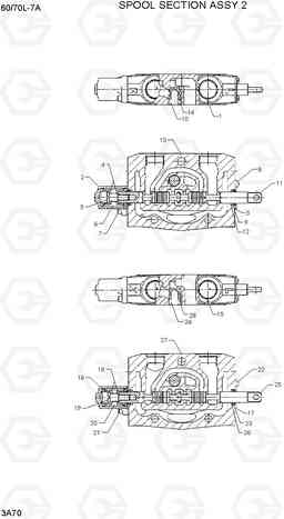 3A70 SPOOL SECTION ASSY 2 60/70L-7A, Hyundai