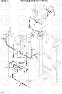 7140 MAST HYD PIPING(TF-MAST) 60/70L-7A, Hyundai