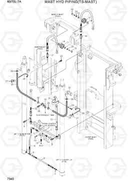 7340 MAST HYD PIPING(TS-MAST) 60/70L-7A, Hyundai