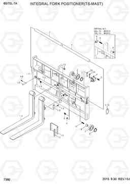 7360 INTEGRAL FORK POSITIONER(TS-MAST) 60/70L-7A, Hyundai