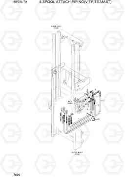 7620 4-SPOOL ATTACH PIPING(V,TF,TS-MAST) 60/70L-7A, Hyundai