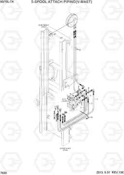 7630 5-SPOOL ATTACH PIPING(V-MAST) 60/70L-7A, Hyundai