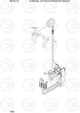 7640 5-SPOOL ATTACH PIPING(TF-MAST) 60/70L-7A, Hyundai