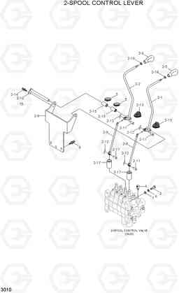 3010 2-SPOOL CONTROL LEVER 80D-7, Hyundai