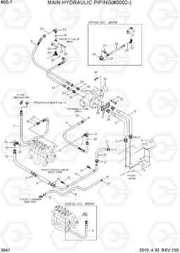 3041 MAIN HYDRAULIC PIPING(#0002-) 80D-7, Hyundai