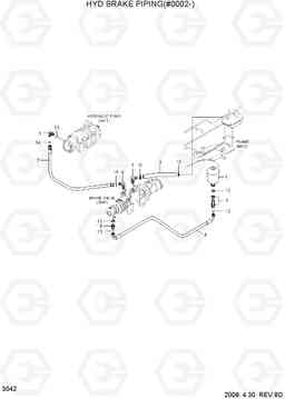 3042 HYD BRAKE PIPING(#0002-) 80D-7, Hyundai