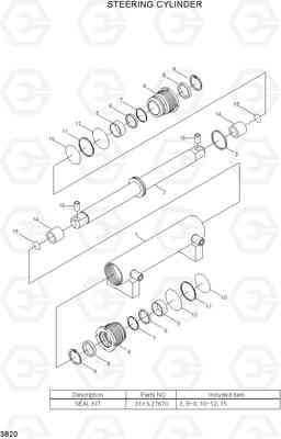 3B20 STEERING CYLINDER 80D-7, Hyundai