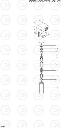 3B50 DOWN CONTROL VALVE 80D-7, Hyundai