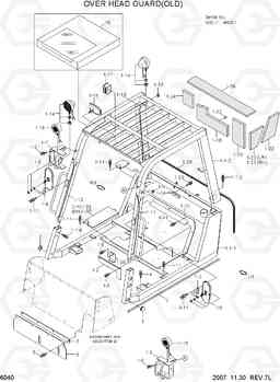 6040 OVER HEAD GUARD(OLD) 80D-7, Hyundai