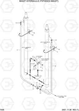 7030 MAST HYDRAULIC PIPING(V-MAST) 80D-7, Hyundai