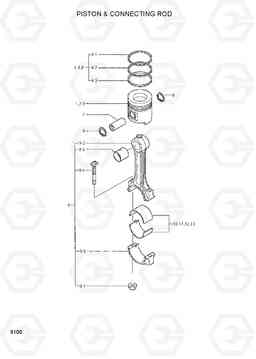 9100 PISTON & CONNECTING ROD 80D-7, Hyundai