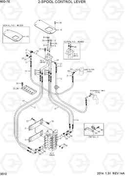 3010 2-SPOOL CONTROL LEVER 80D-7E, Hyundai