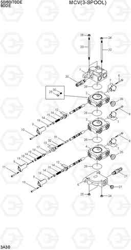 3A30 MCV (3-SPOOL) 80D-7E, Hyundai