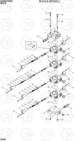 3A40 MCV (4-SPOOL) 80D-7E, Hyundai