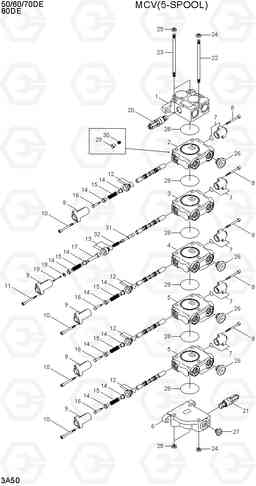 3A50 MCV (5-SPOOL) 80D-7E, Hyundai