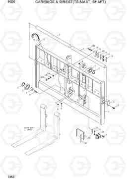 7350 CARRIAGE & B/REST (TS-MAST,SHAFT) 80D-7E, Hyundai