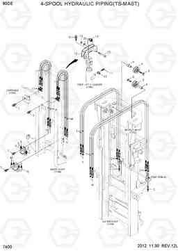 7400 4-SPOOL HYD PIPING (TS-MAST) 80D-7E, Hyundai