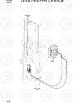 7610 3-SPOOL ATTACH PIPING (V,TF,TS-MAST) 80D-7E, Hyundai