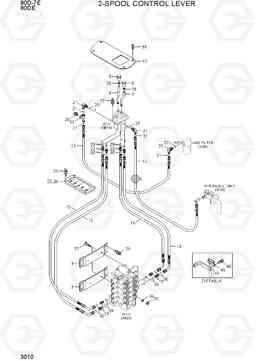 3010 2-SPOOL CONTROL LEVER 80D-7E ACE, Hyundai