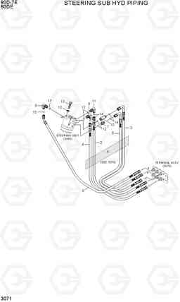 3071 STEERING SUB HYD PIPING 80D-7E ACE, Hyundai